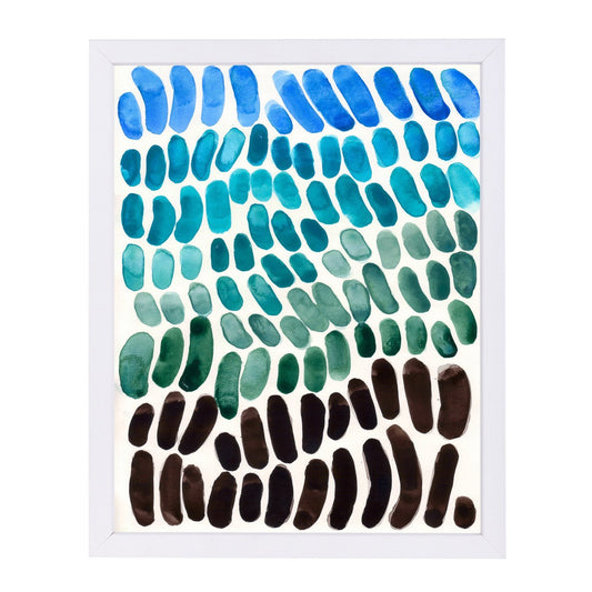 Aquamarine Blue Green Mermaid Scales By Ejaaz Haniff - White Framed Print - Wall Art - Americanflat