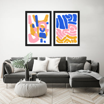 Pastel Maze by Ejaaz Haniff - 2 Piece Framed Print Set - Americanflat