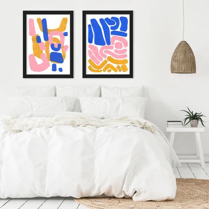Pastel Maze by Ejaaz Haniff - 2 Piece Framed Print Set - Americanflat