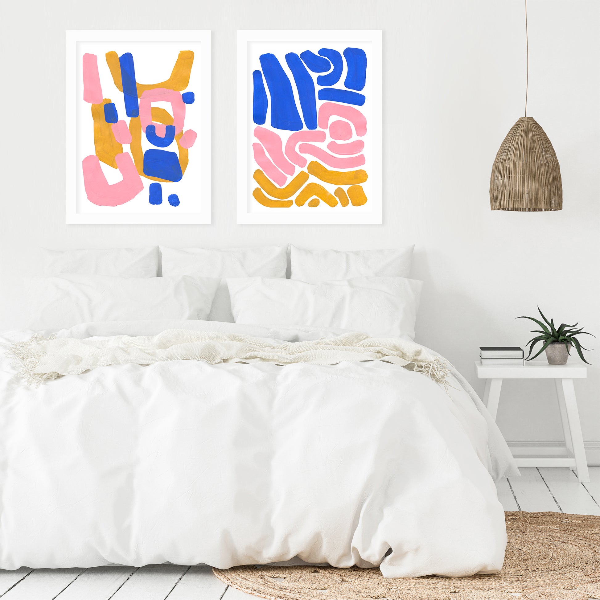 Pastel Maze by Ejaaz Haniff - 2 Piece Framed Print Set - Americanflat