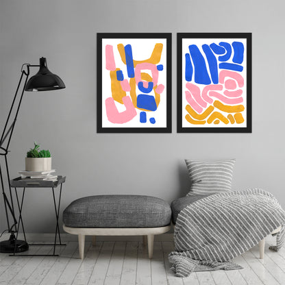 Pastel Maze by Ejaaz Haniff - 2 Piece Framed Print Set - Americanflat