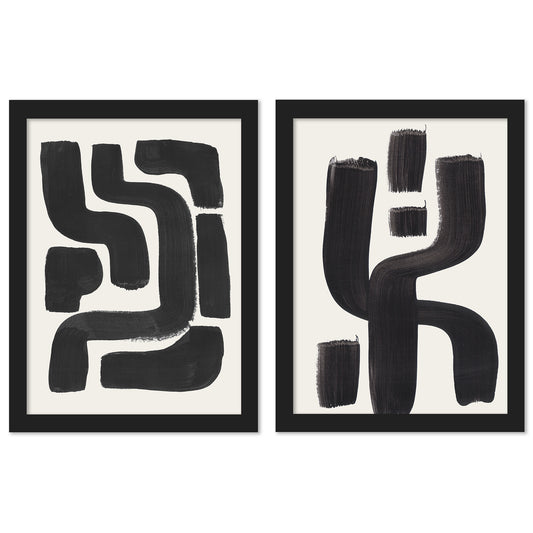 Ink Maze by Ejaaz Haniff - 2 Piece Framed Print Set - Americanflat