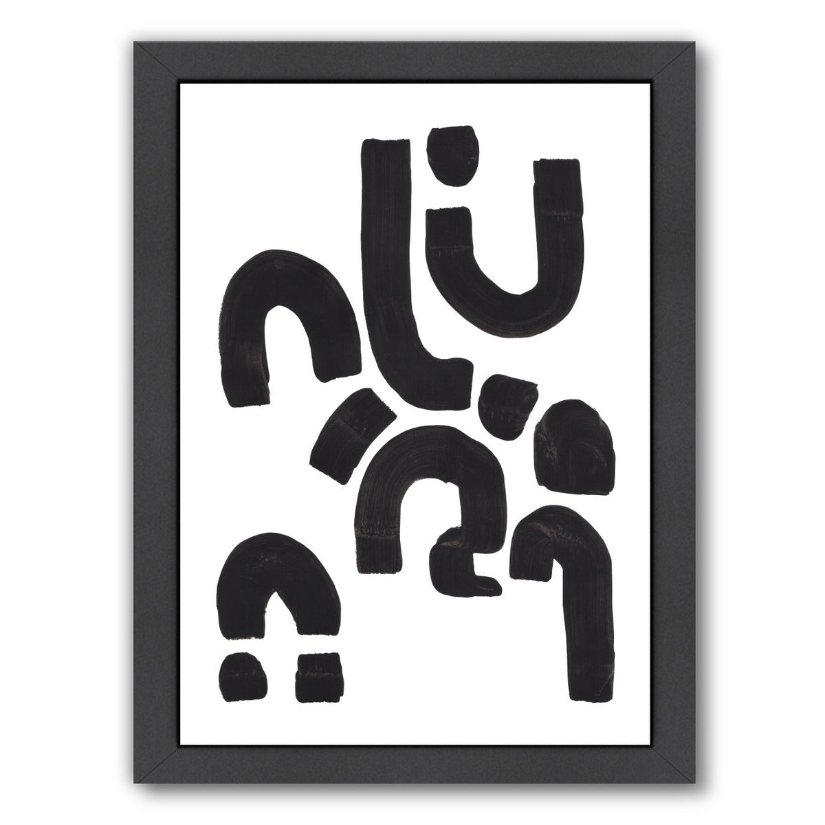 Tribal Ink Pattern By Ejaaz Haniff - Black Framed Print - Wall Art - Americanflat
