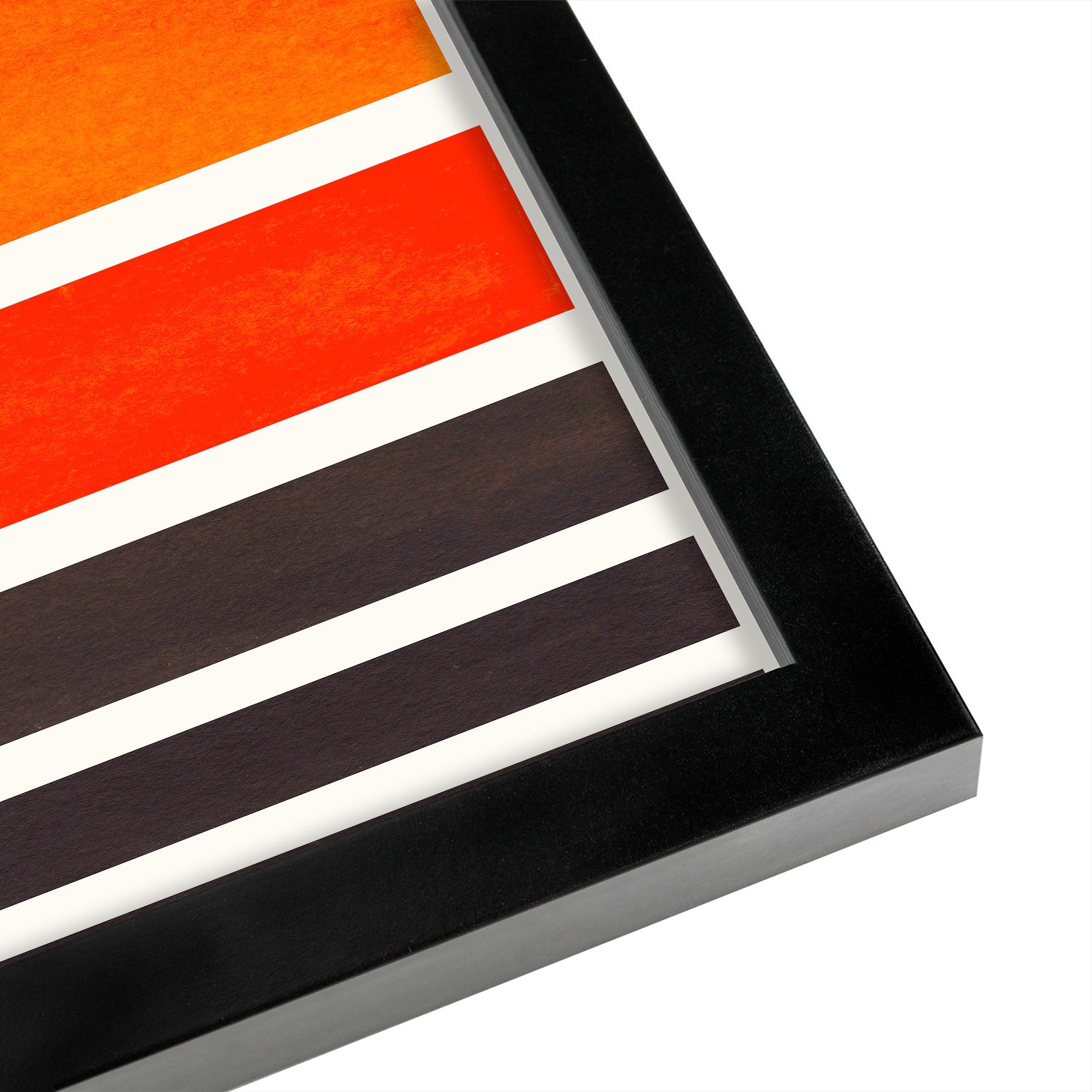 Orange Staggered Stripes by Ejaaz Haniff - 2 Piece Framed Print Set - Americanflat
