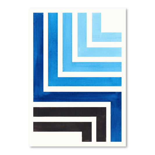 Blue Aztec Pattern by Ejaaz Haniff - Art Print - Americanflat