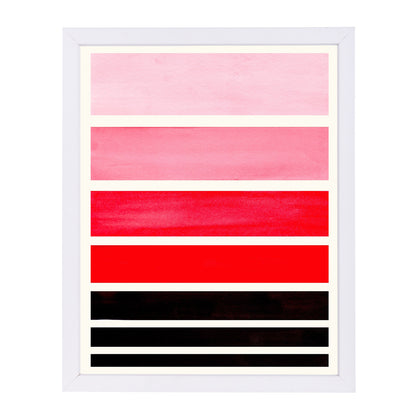 Red Staggered Stripes By Ejaaz Haniff - White Framed Print - Wall Art - Americanflat
