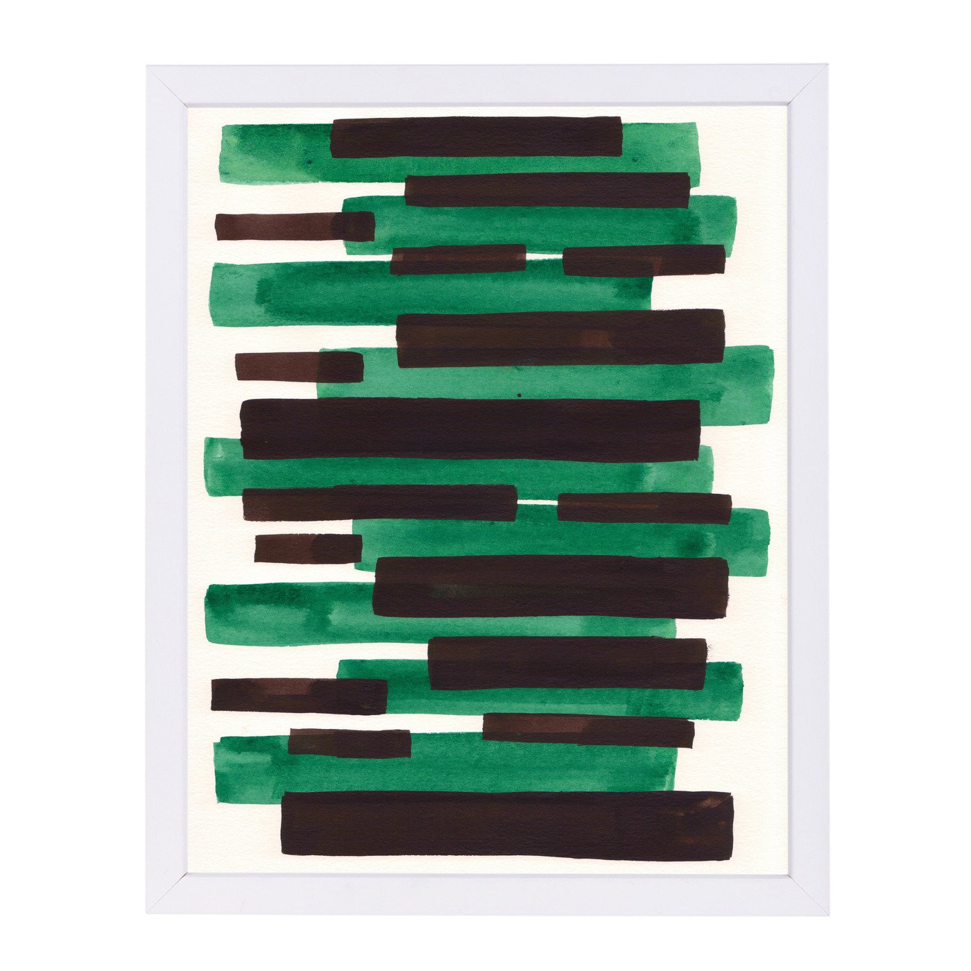 Deep Green Primitive Stripe By Ejaaz Haniff - Framed Print - Americanflat