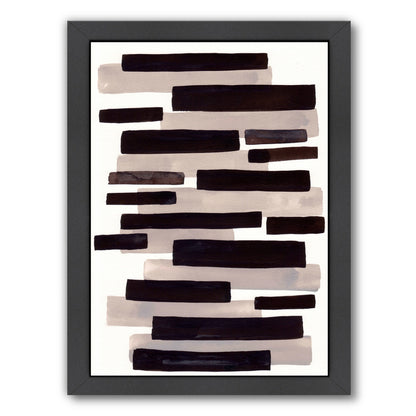 Grey Primitive Stripe By Ejaaz Haniff - Black Framed Print - Wall Art - Americanflat