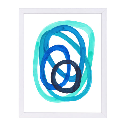 Ocean Spirals By Ejaaz Haniff - White Framed Print - Wall Art - Americanflat