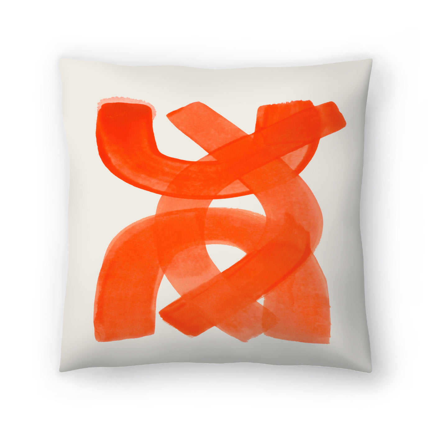 Orange Brush Strokes by Ejaaz Haniff - Pillow, Pillow, 20" X 20"
