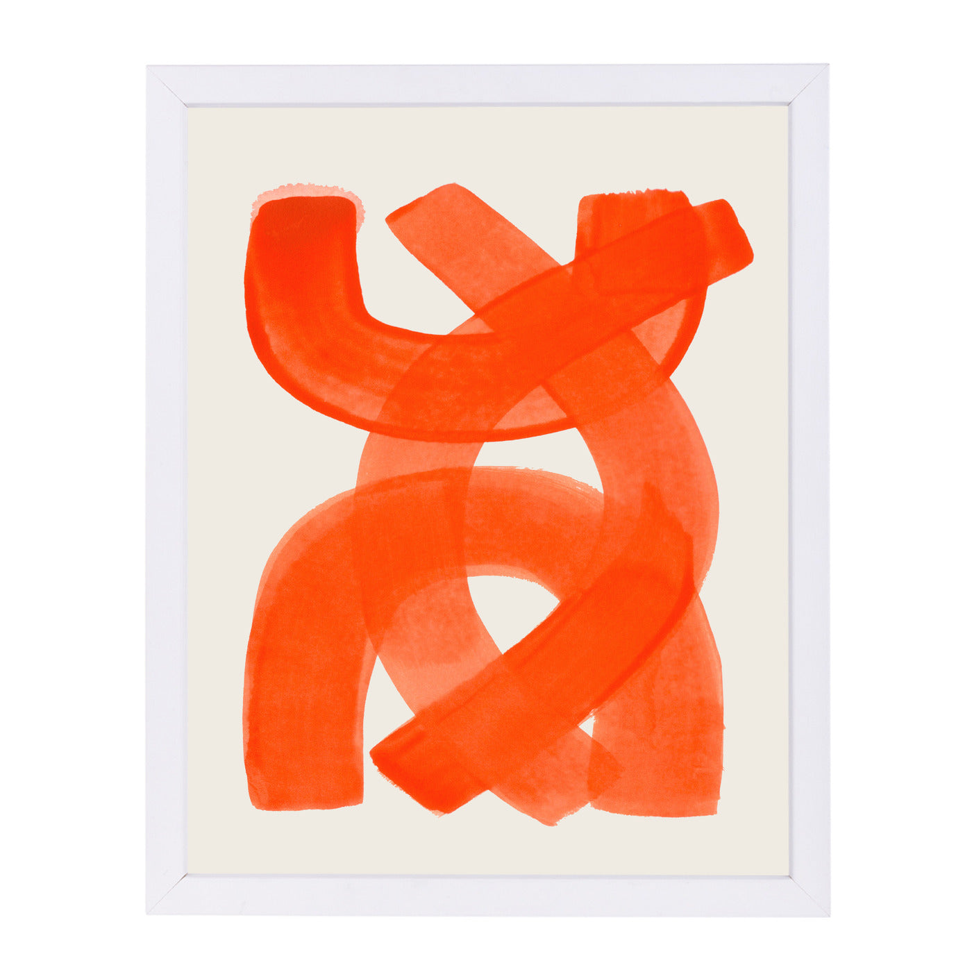 Orange Brush Strokes By Ejaaz Haniff - White Framed Print - Wall Art - Americanflat