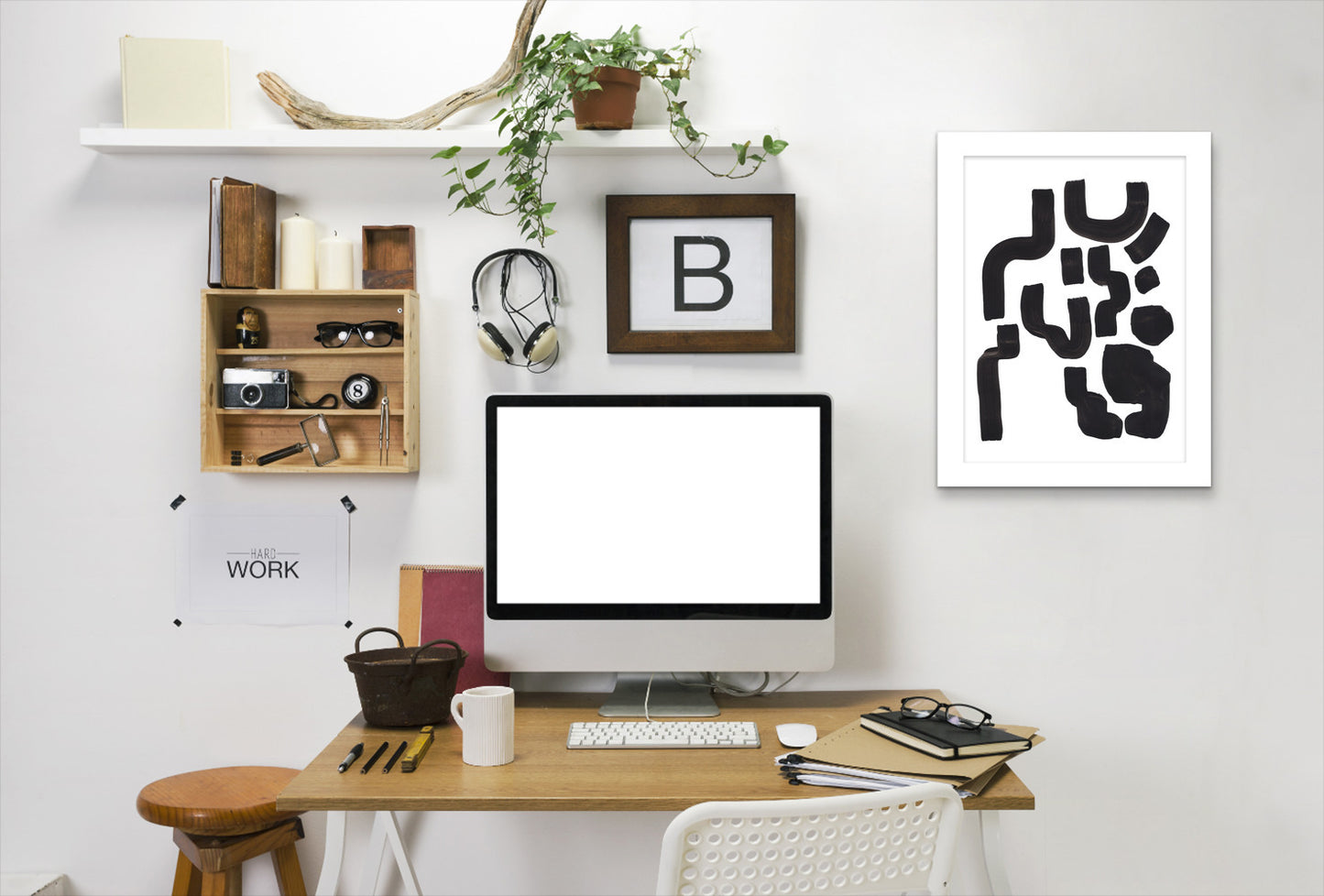 Tribal Ink Symbols By Ejaaz Haniff - White Framed Print - Wall Art - Americanflat