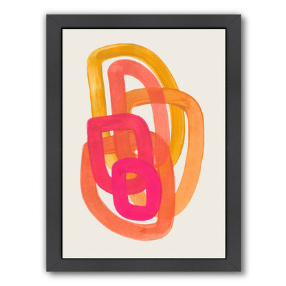 Funky Yellow Magenta Spiral By Ejaaz Haniff - Black Framed Print - Wall Art - Americanflat