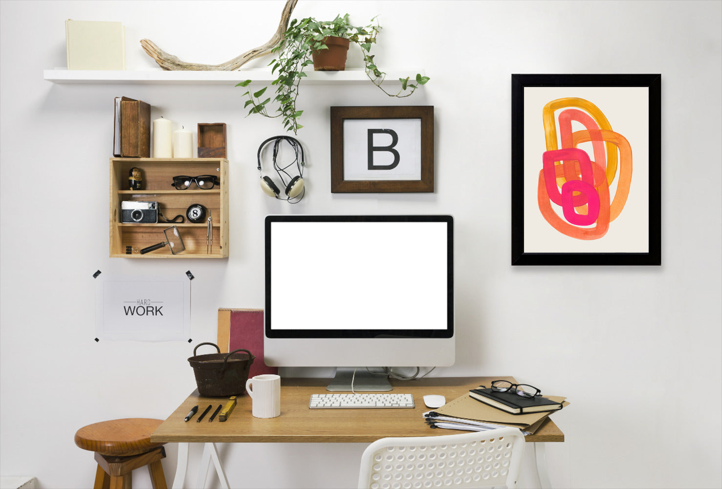 Funky Yellow Magenta Spiral By Ejaaz Haniff - Black Framed Print - Wall Art - Americanflat