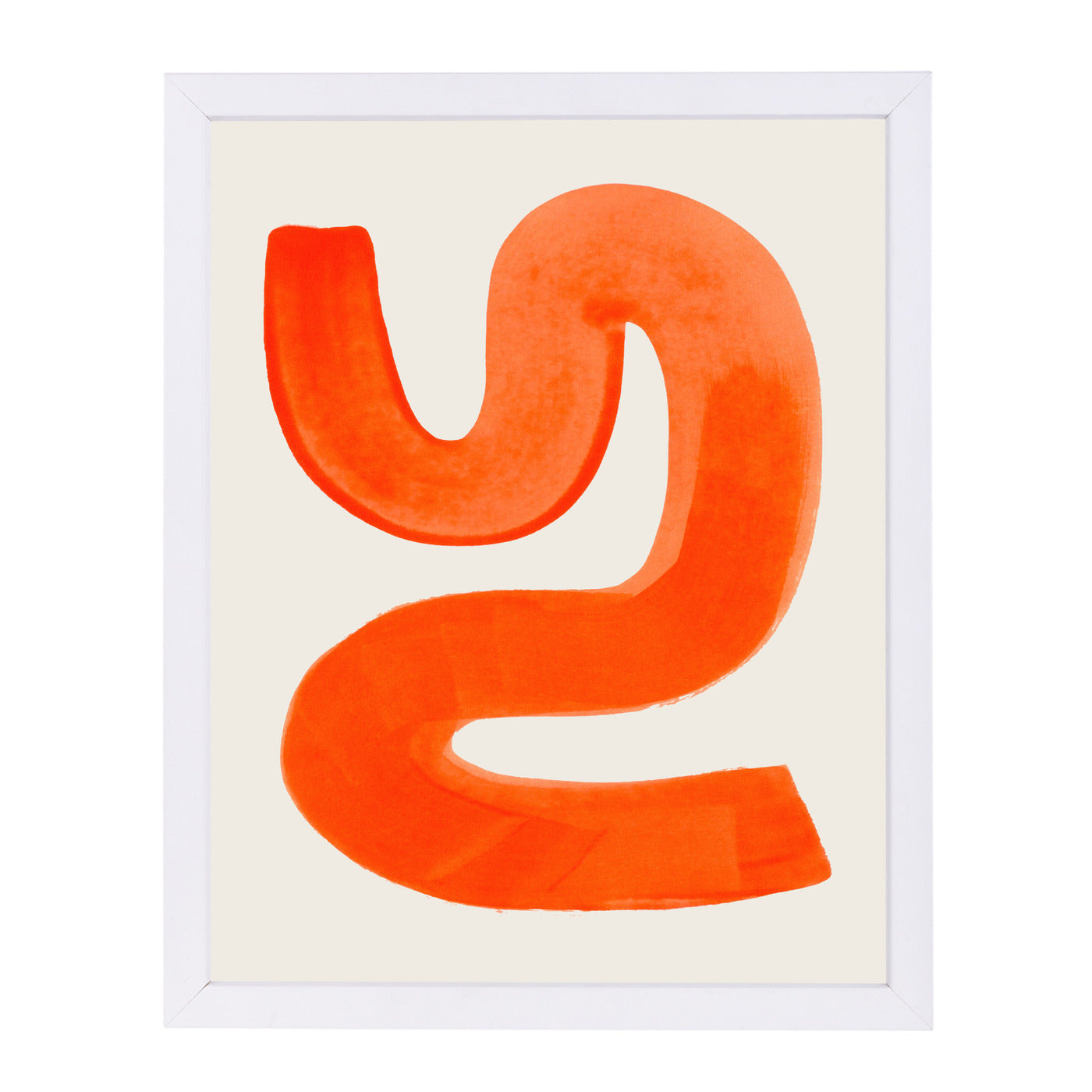 Orange Shrug By Ejaaz Haniff - White Framed Print - Wall Art - Americanflat