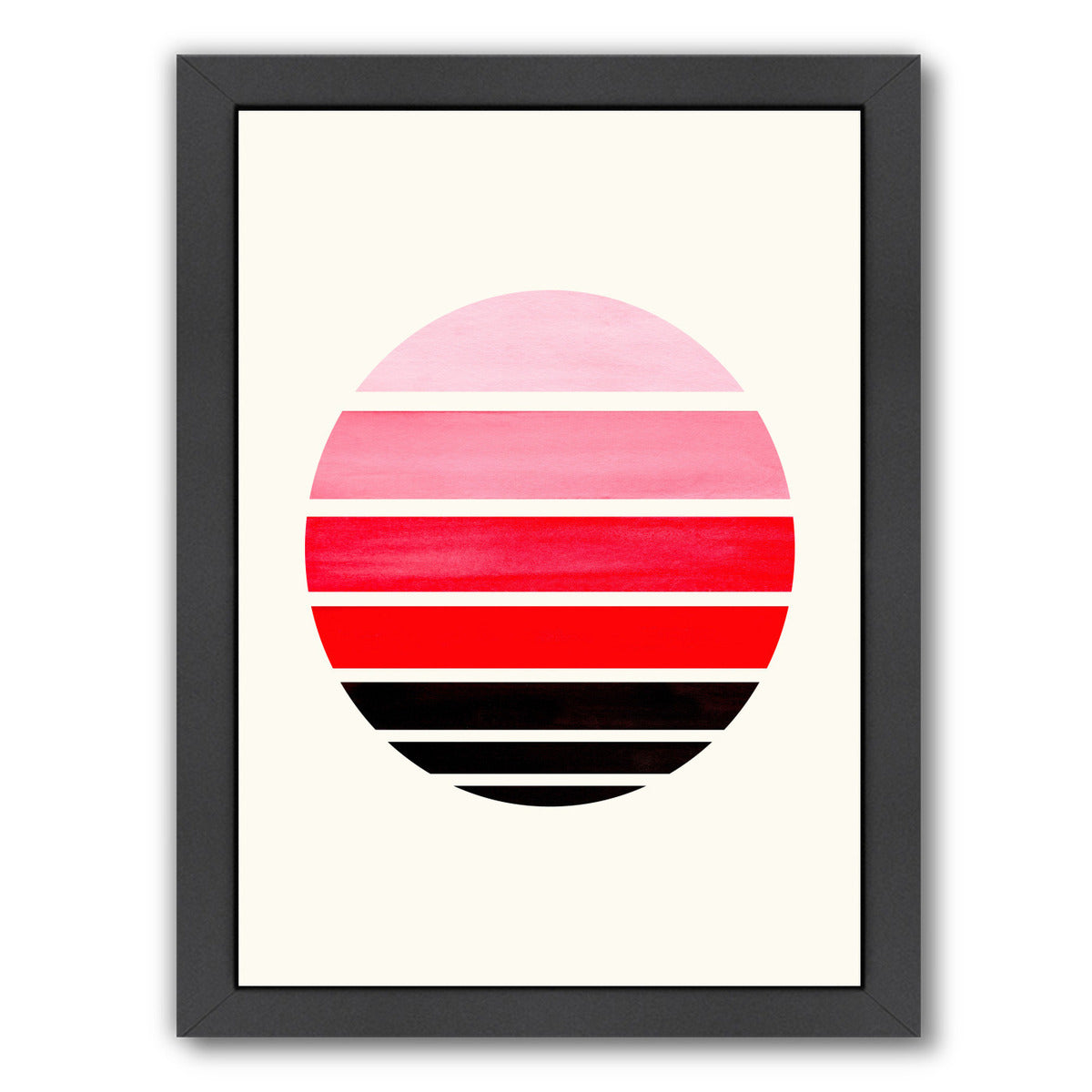 Red Staggered Red Sunset By Ejaaz Haniff - Black Framed Print - Wall Art - Americanflat