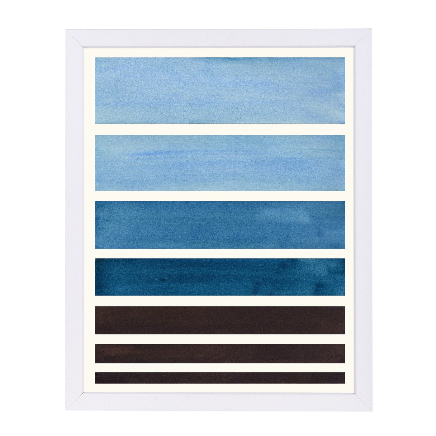 Navy Staggered Stripes By Ejaaz Haniff - Framed Print - Americanflat