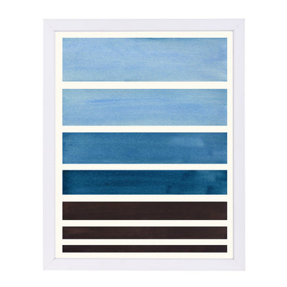 Navy Staggered Stripes By Ejaaz Haniff - Framed Print - Americanflat