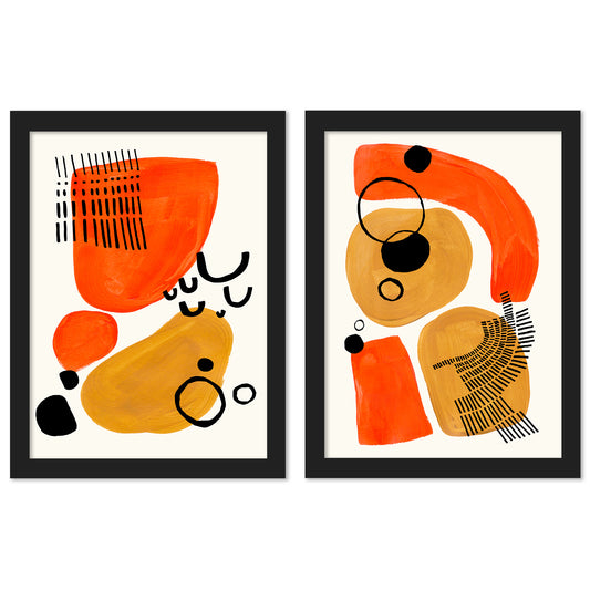 Mid Century Party by Ejaaz Haniff - 2 Piece Framed Print Set - Americanflat