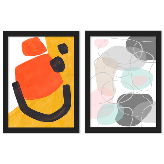 Fire In The Cave by Ejaaz Haniff - 2 Piece Framed Print Set - Americanflat