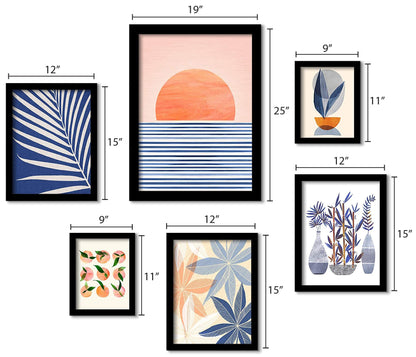 Minimal Sunrise II - 6 Piece Framed Gallery Wall Set - Americanflat