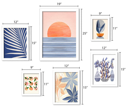 Minimal Sunrise II - 6 Piece Framed Gallery Wall Set - Americanflat