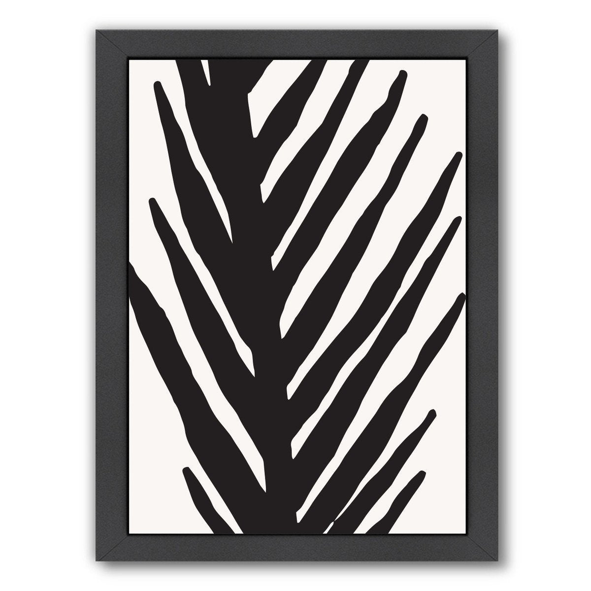 Abstract Minimal Palm By Modern Tropical - Black Framed Print - Wall Art - Americanflat