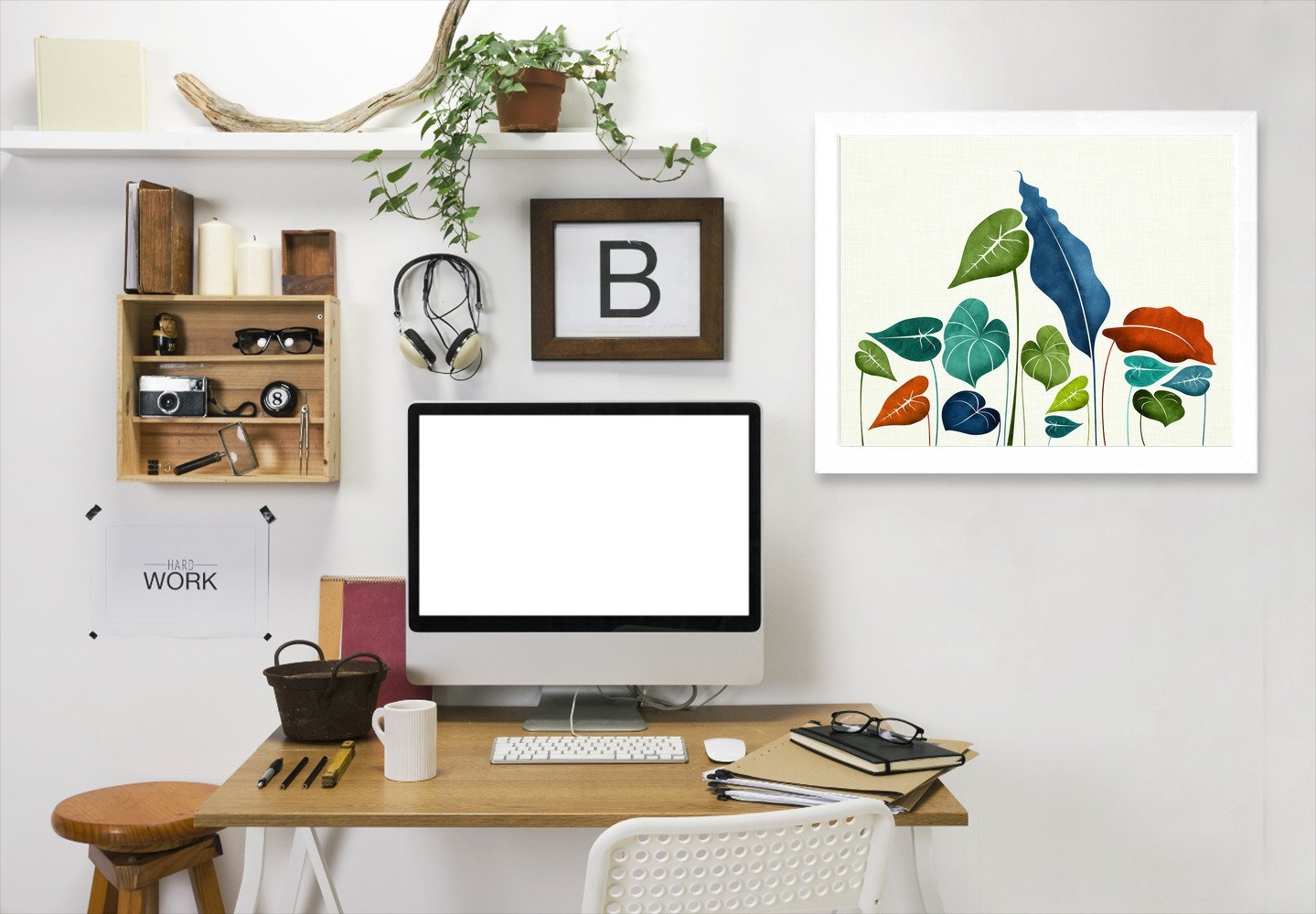 Around The World By Modern Tropical - White Framed Print - Wall Art - Americanflat
