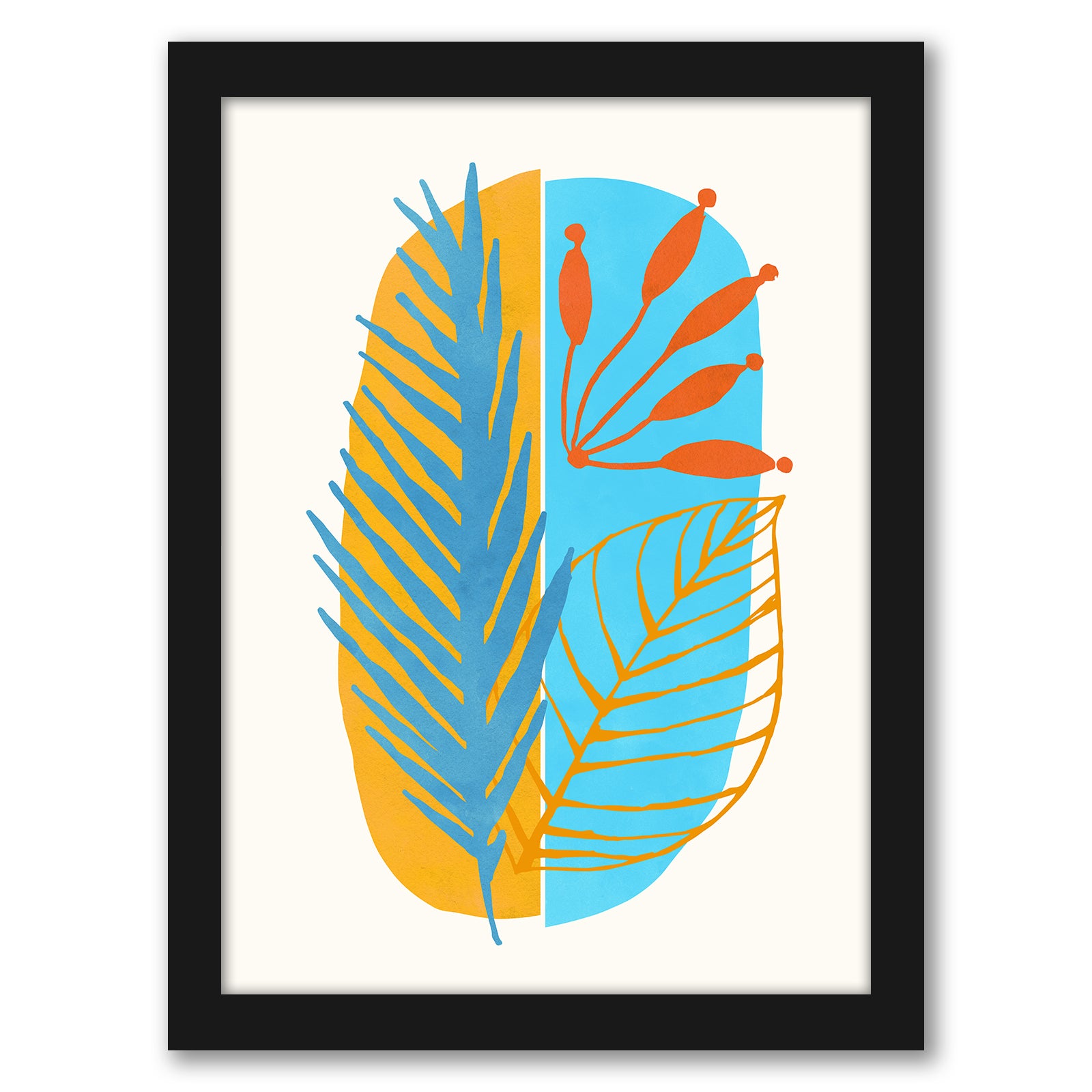 Modern Tropical Blue Moon Framed Gallery Wall Set - Art Set - Americanflat