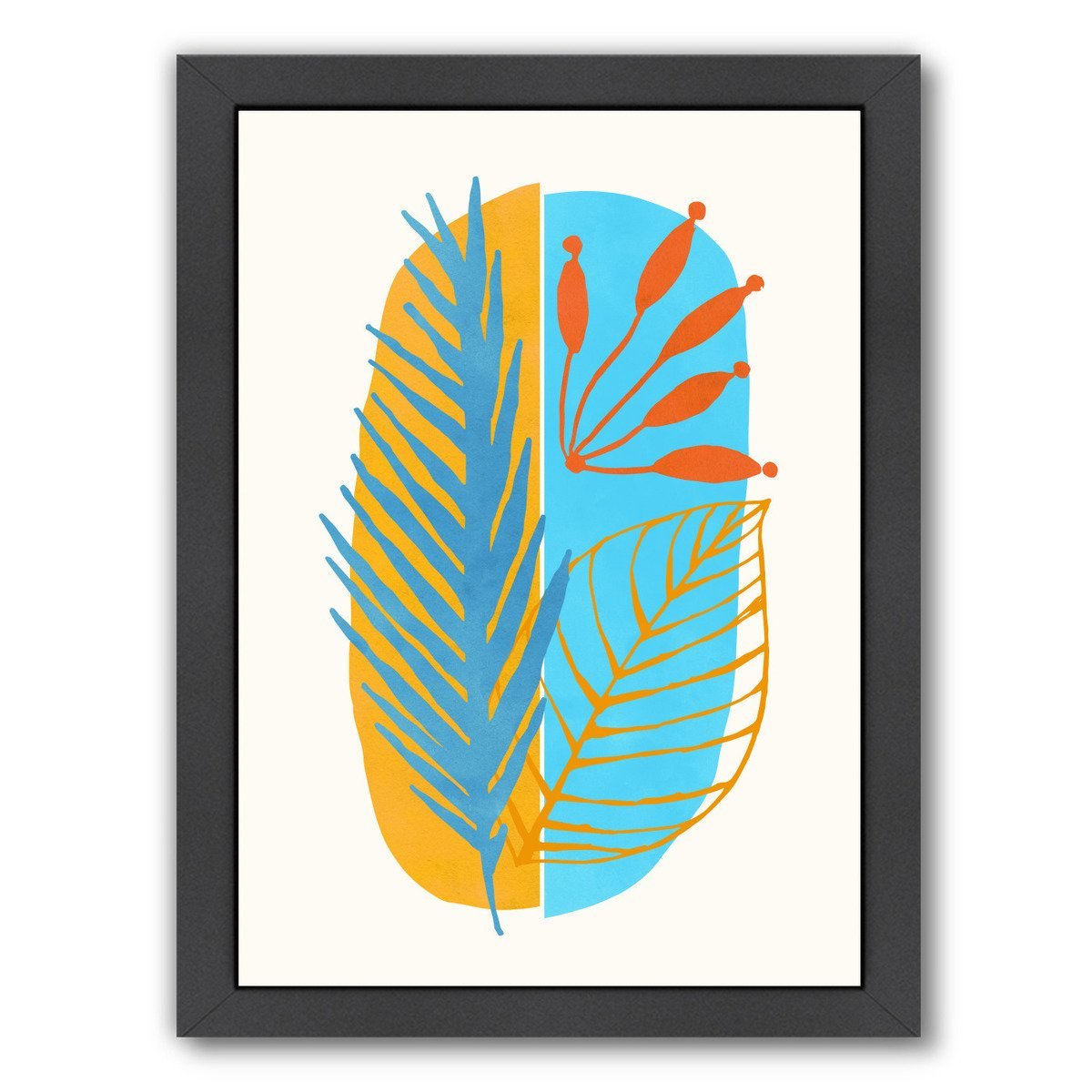 Beach Flora Abstract By Modern Tropical - Black Framed Print - Wall Art - Americanflat