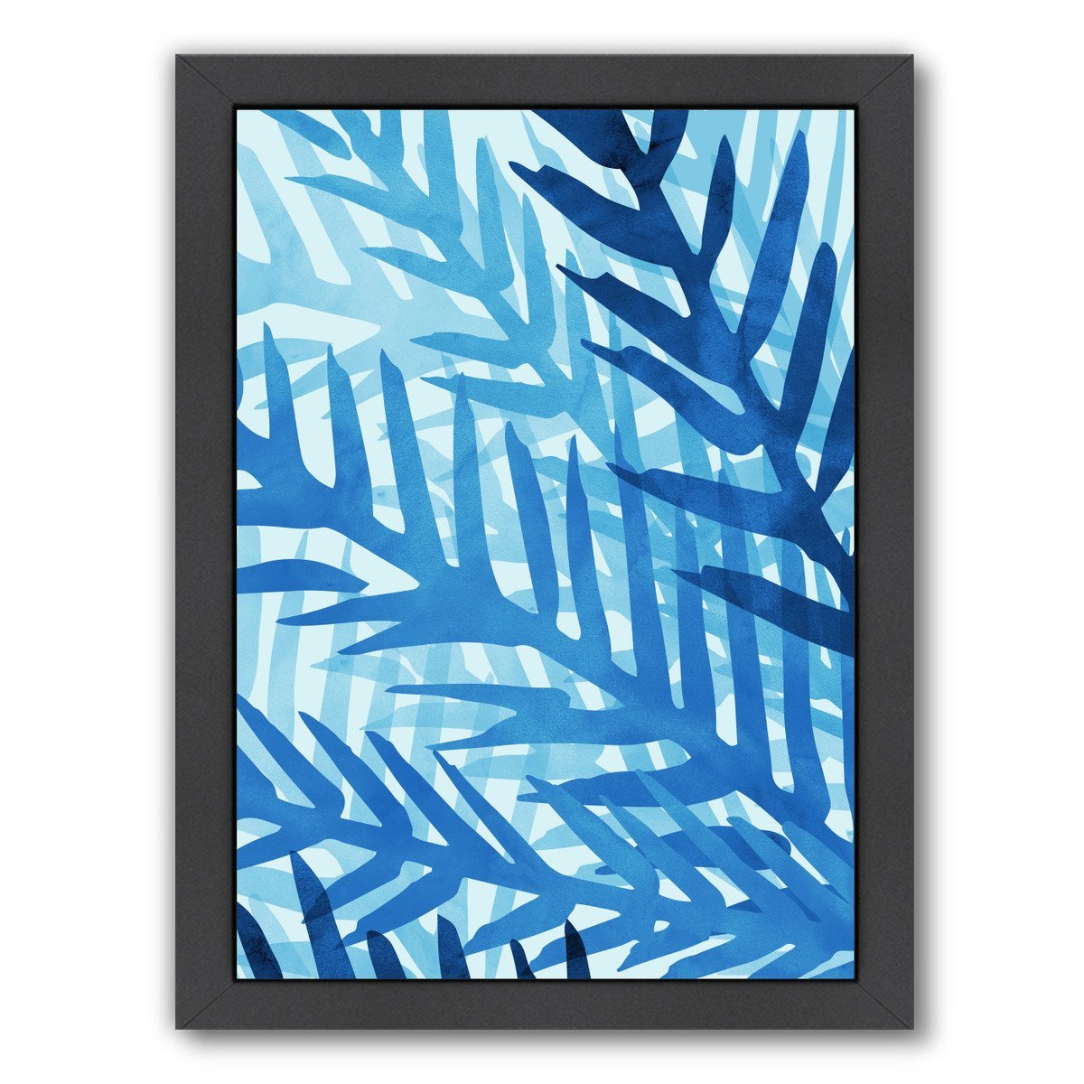 Blue Jungle By Modern Tropical - Black Framed Print - Wall Art - Americanflat