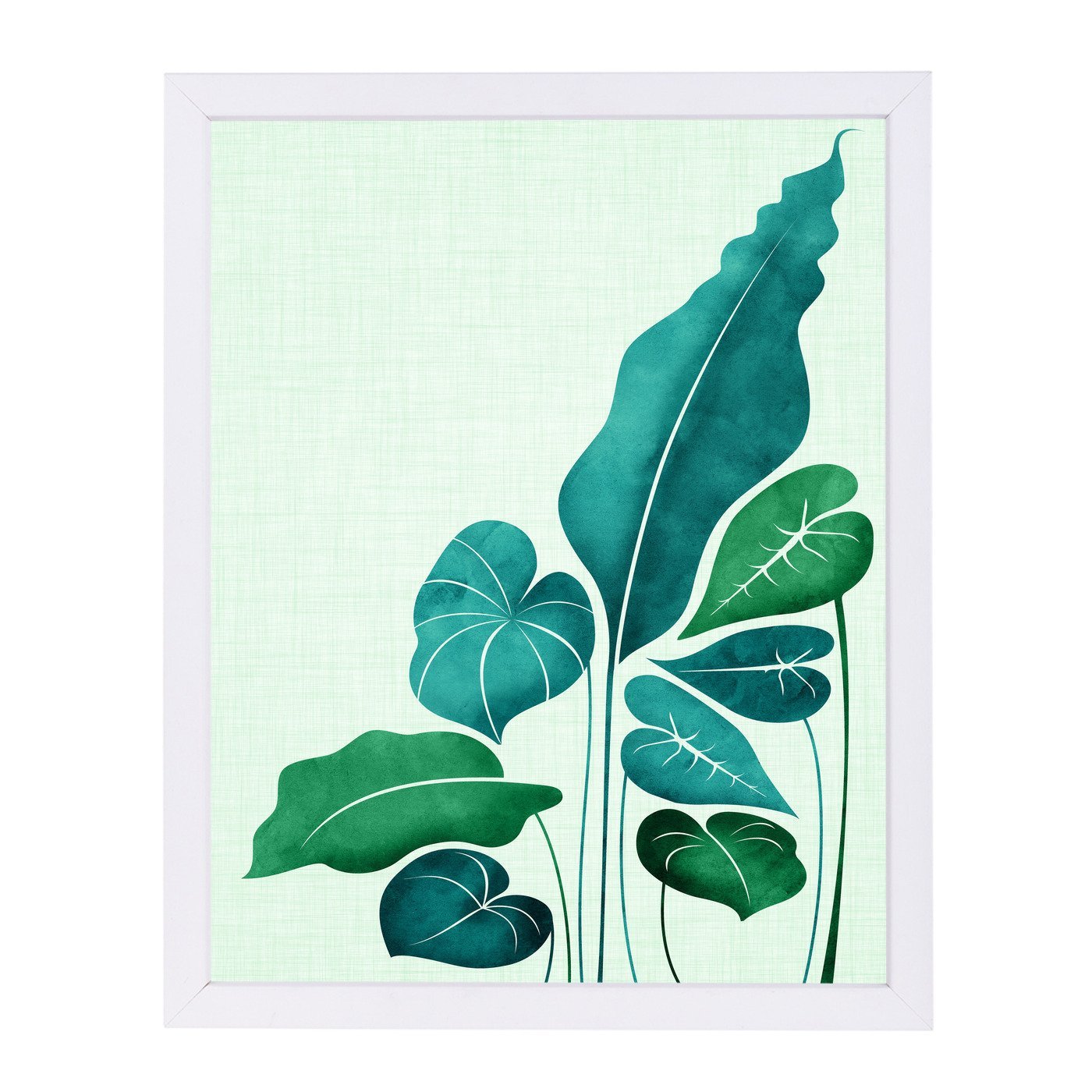 Cacophony In Teal By Modern Tropical - White Framed Print - Wall Art - Americanflat