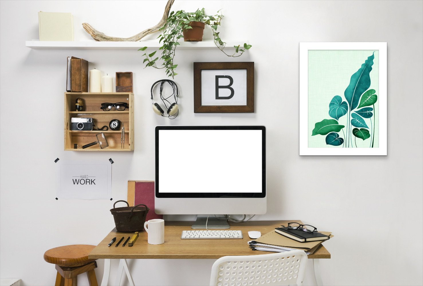 Cacophony In Teal By Modern Tropical - White Framed Print - Wall Art - Americanflat
