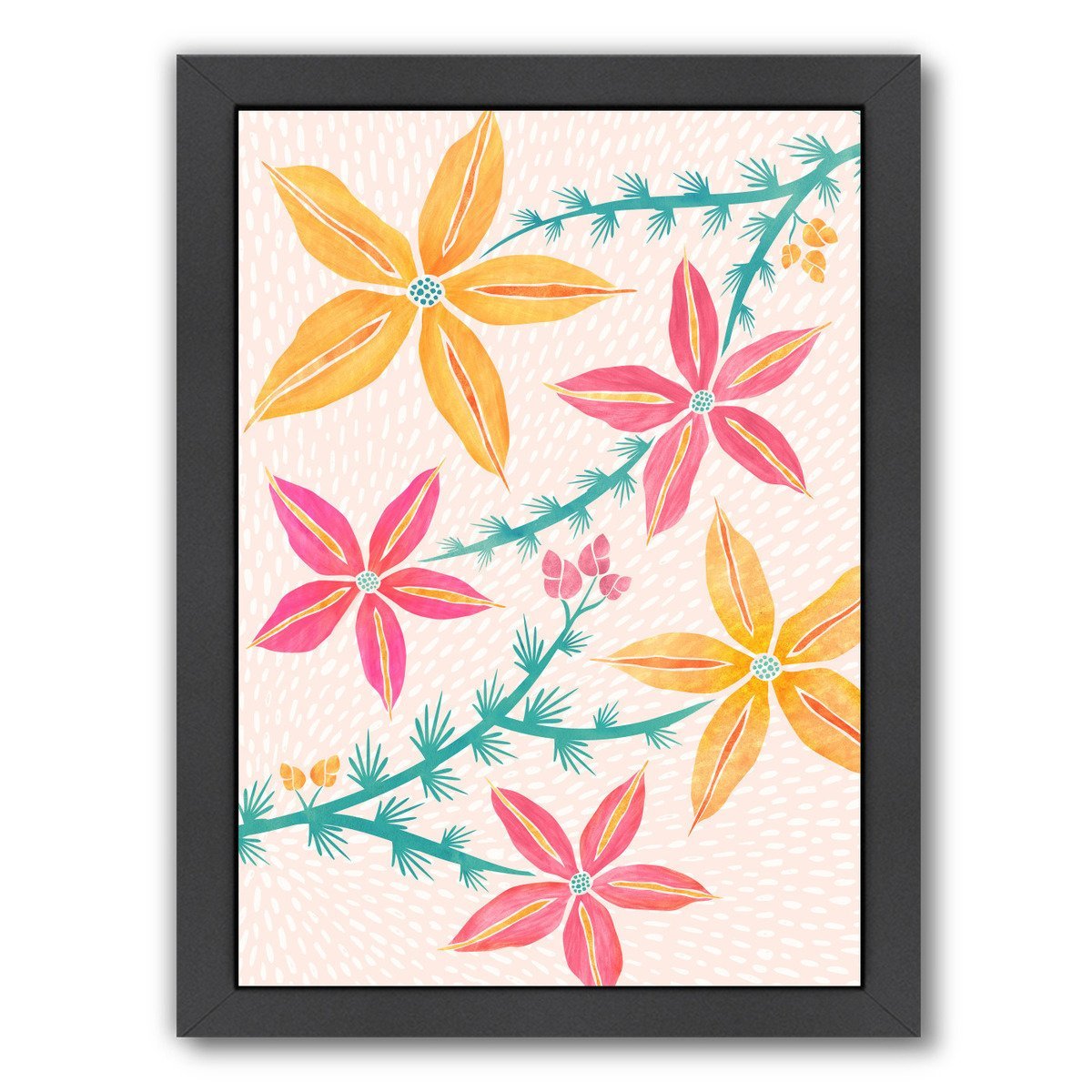 Caladenia Orchids By Modern Tropical - Black Framed Print - Wall Art - Americanflat
