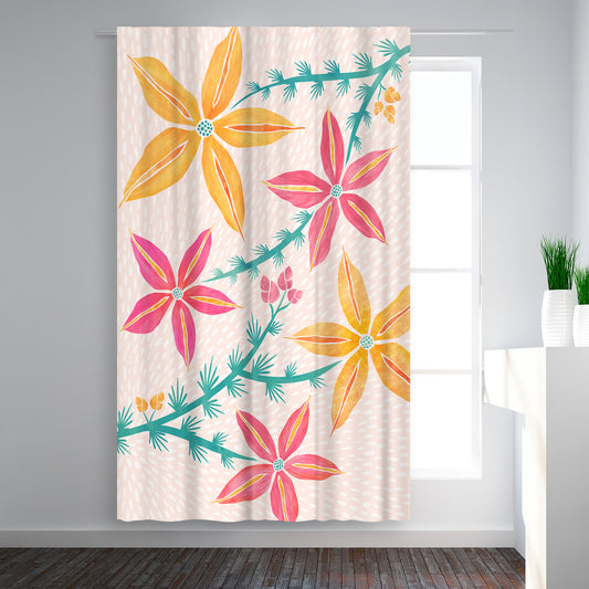 Blackout Curtain Single Panel - Caladenia Orchids by Modern Tropical - Blackout Curtains - Americanflat