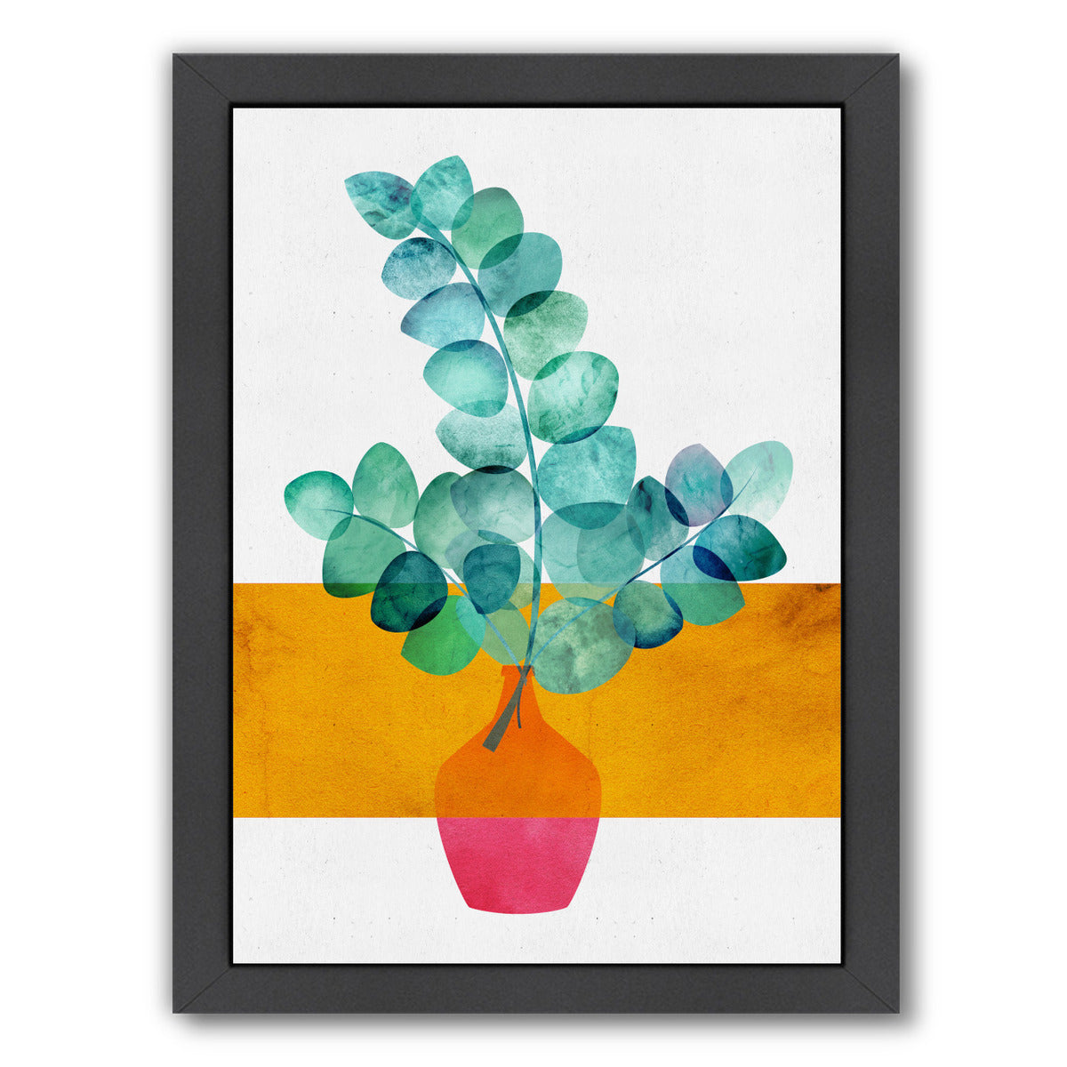 Eucalyptus And Sunshine By Modern Tropical - Black Framed Print - Wall Art - Americanflat