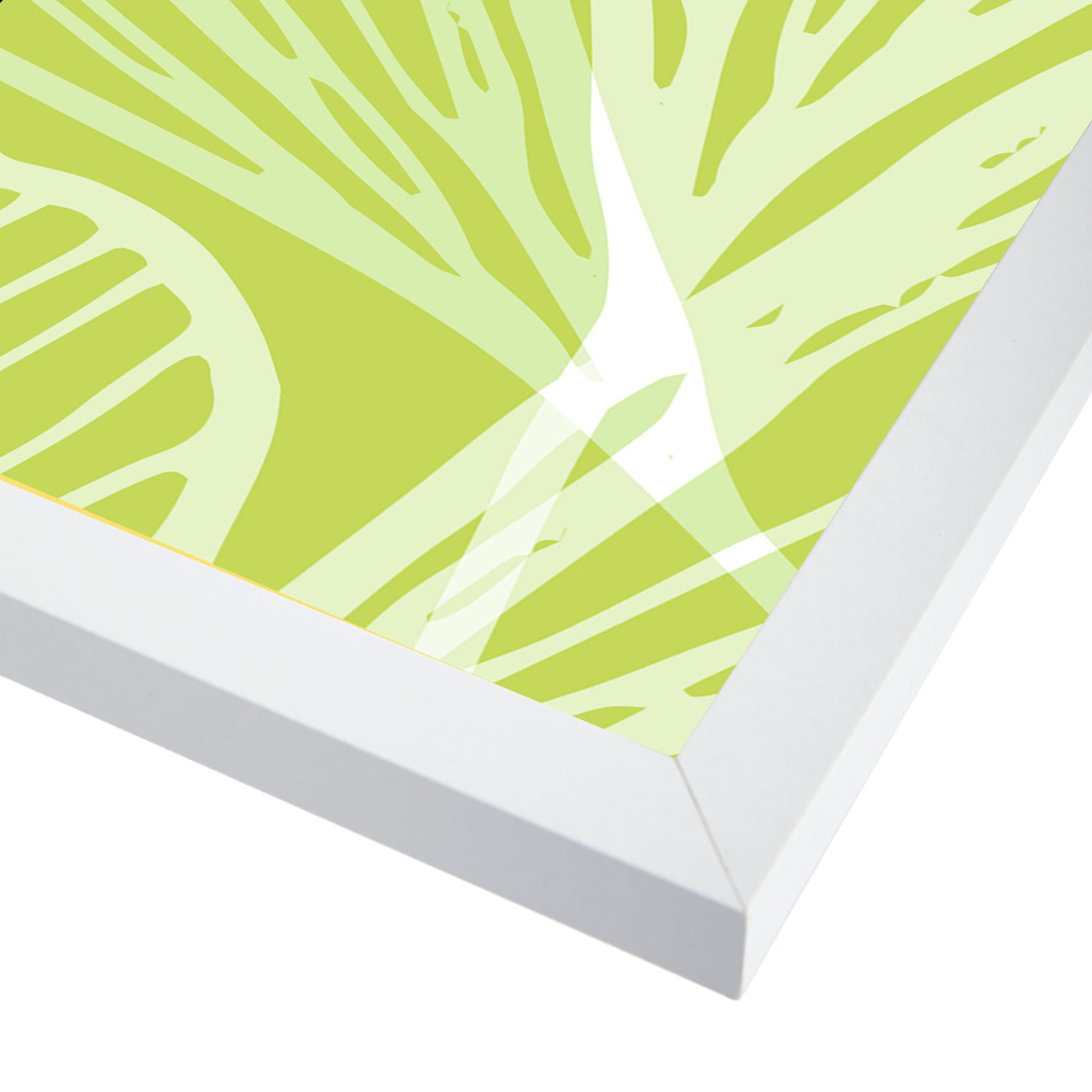 Floral Abstract In Summer Green  By Modern Tropical - White Framed Print - Wall Art - Americanflat