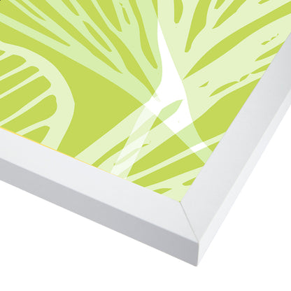 Floral Abstract In Summer Green  By Modern Tropical - White Framed Print - Wall Art - Americanflat