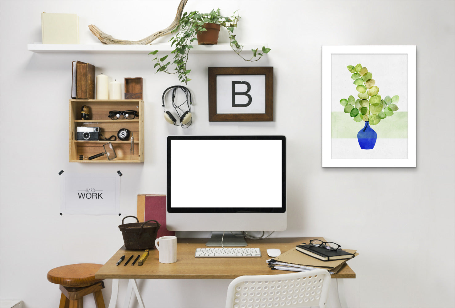 Fresh Eucalyptus By Modern Tropical - White Framed Print - Wall Art - Americanflat
