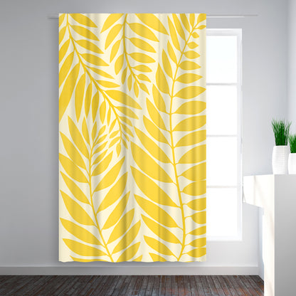 Blackout Curtain Single Panel - Golden Yellow Leaves  by Modern Tropical - Blackout Curtains - Americanflat