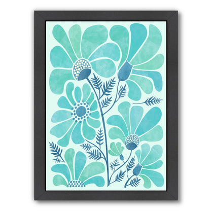Himalayan Blue Poppies By Modern Tropical - Black Framed Print - Wall Art - Americanflat