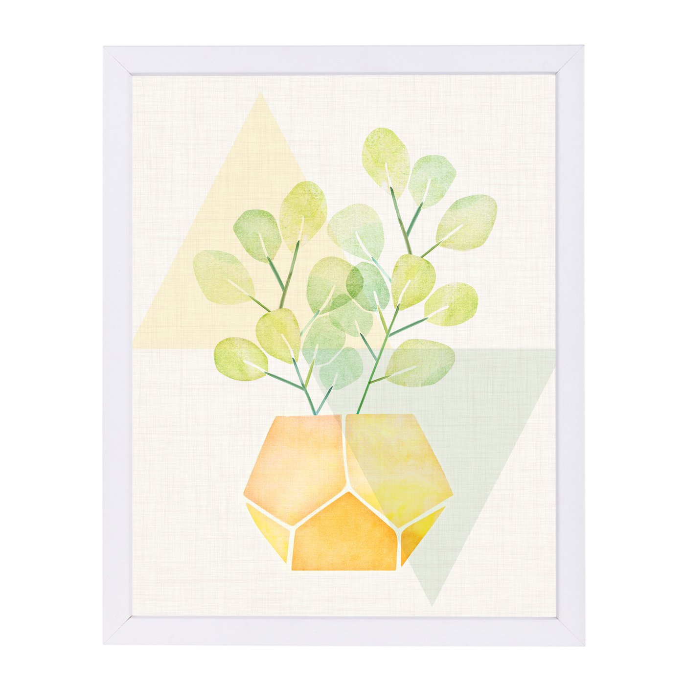 House Plant With Geometrics By Modern Tropical - Framed Print - Americanflat