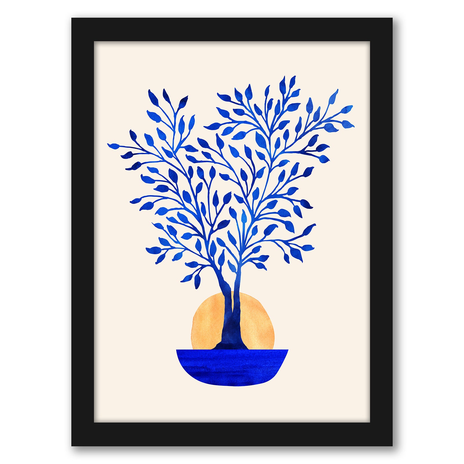 Modern Tropical Blue Moon Framed Gallery Wall Set - Art Set - Americanflat