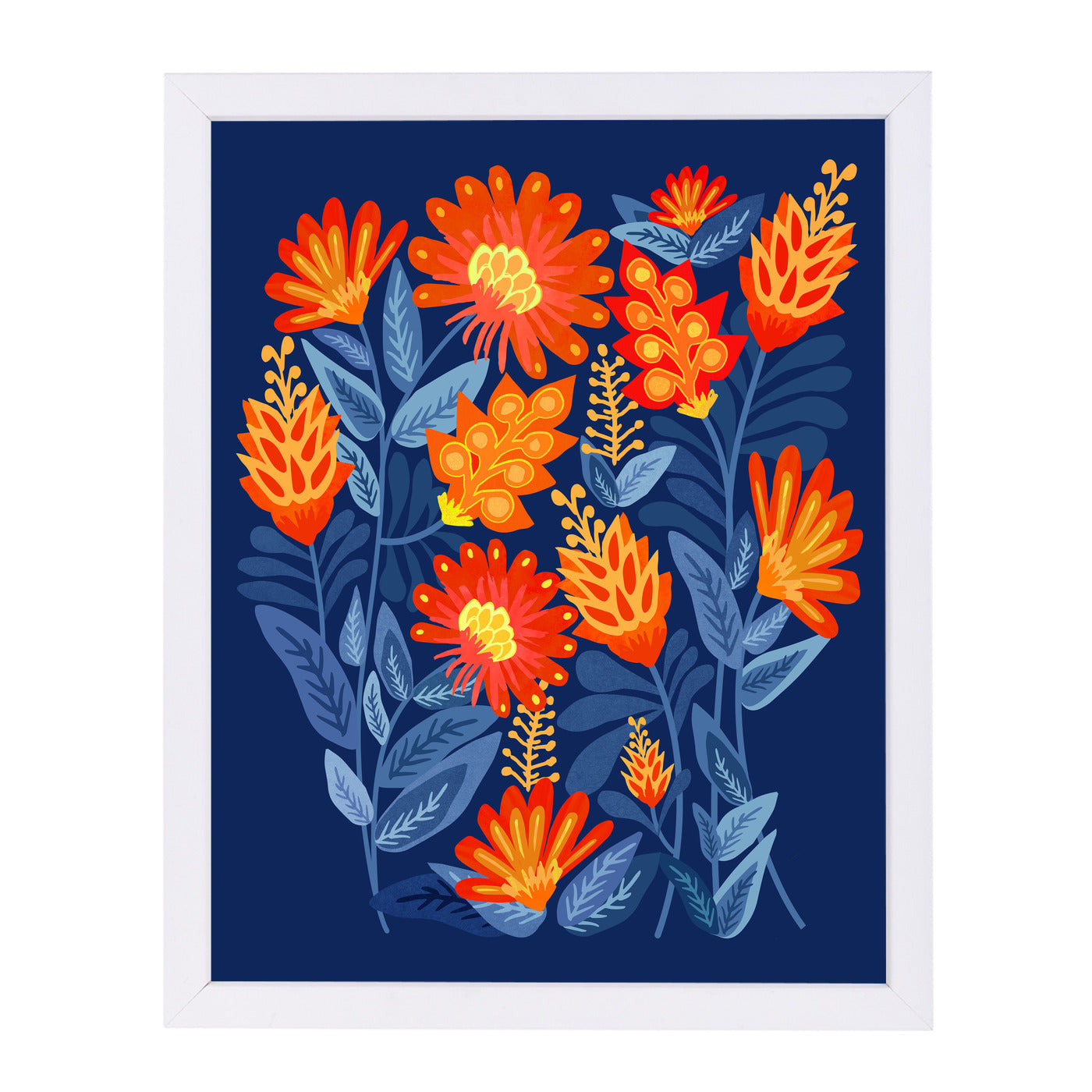 Midnight Garden By Modern Tropical - White Framed Print - Wall Art - Americanflat