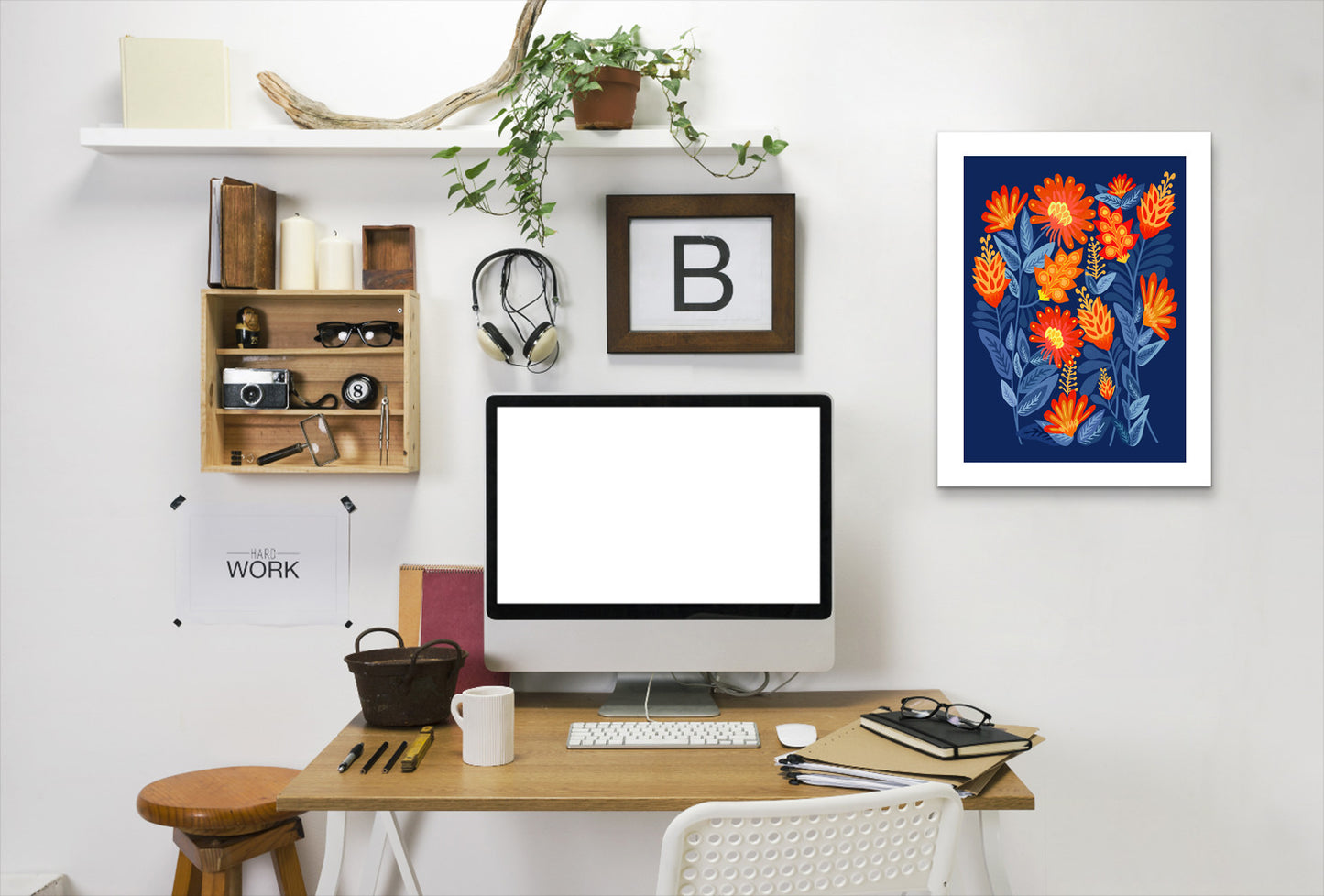 Midnight Garden By Modern Tropical - White Framed Print - Wall Art - Americanflat