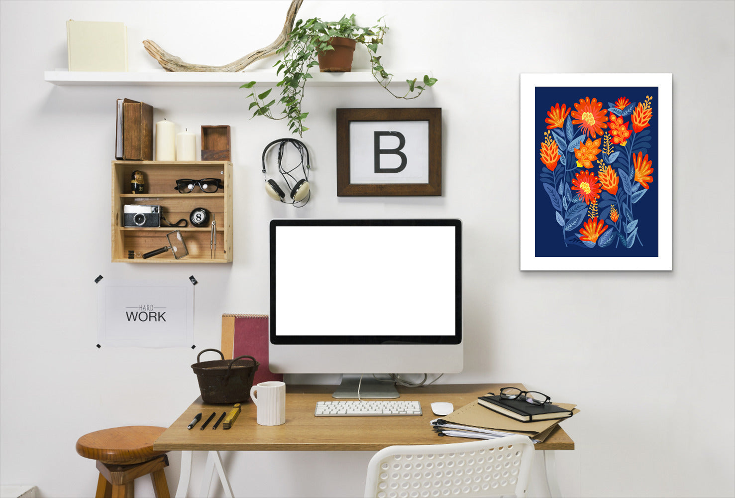 Midnight Garden By Modern Tropical - White Framed Print - Wall Art - Americanflat