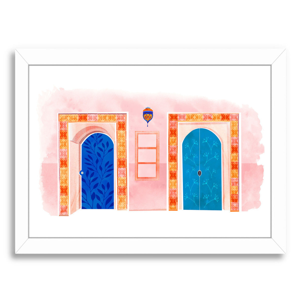 Neighbors By Modern Tropical - White Framed Print - Wall Art - Americanflat