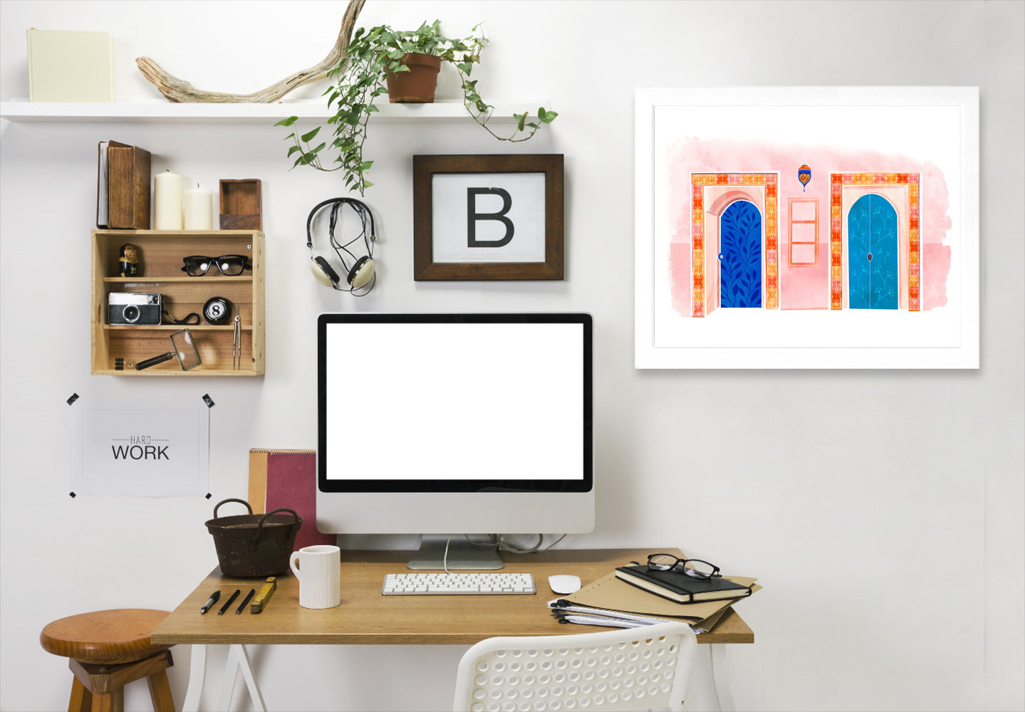 Neighbors By Modern Tropical - White Framed Print - Wall Art - Americanflat