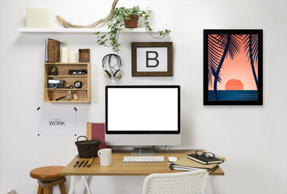Peace And Palms By Modern Tropical - Black Framed Print - Wall Art - Americanflat