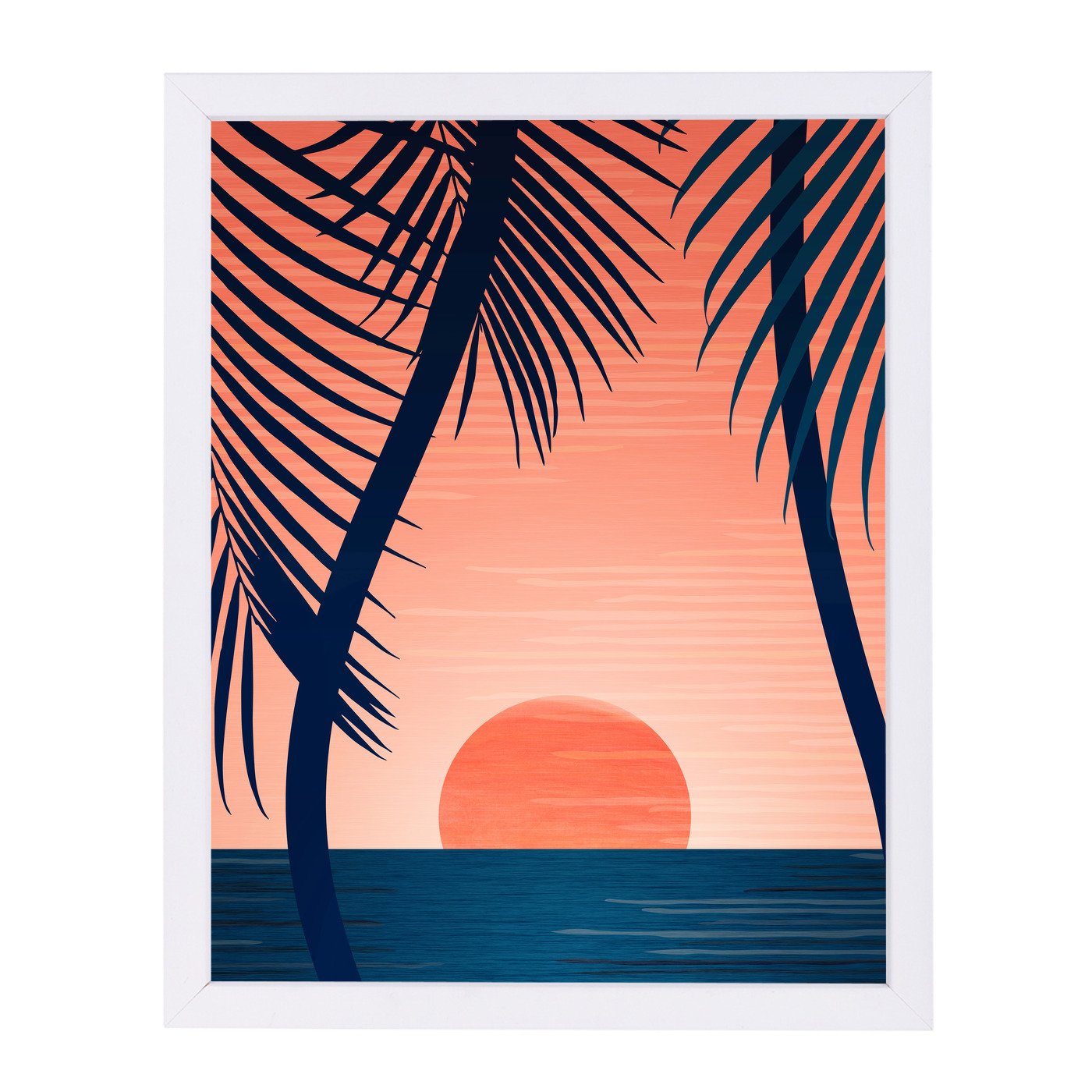 Peace And Palms By Modern Tropical - Framed Print - Americanflat